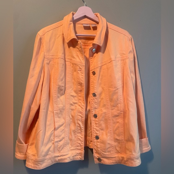 Chico's Jackets & Blazers - Chico's Vibrant Orange Jean Jacket
